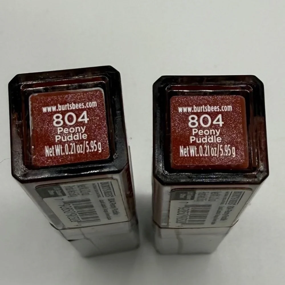 Burt's Bees 804 Peony Puddle Liquid Lipstick Moisturizing Glossy‎ 2 Pack Pink